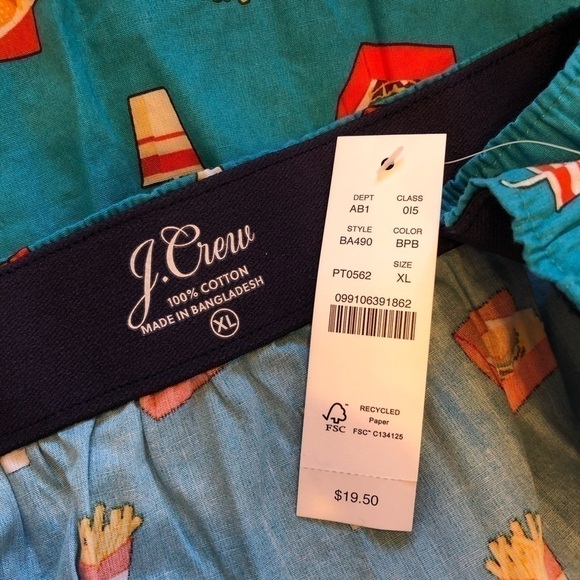 NWT JCrew Burger Theme, Blue Boxer Shorts, X-Large - Picture 4 of 5